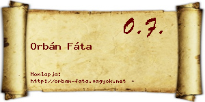 Orbán Fáta névjegykártya