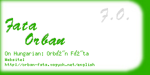 fata orban business card